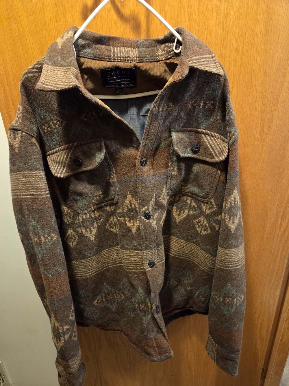 Jachs Men’s Brown & Green Patterned Shirt Jacket